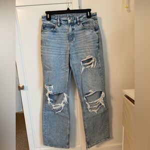 American Eagle Outfitters Light Blue Distressed Boyfriend Jeans